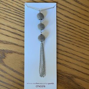 Chico’s Silver Tassle Pendant Necklace